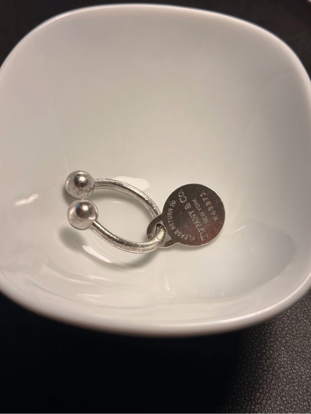 Tiffany & Co. Round Tag Screwball Key Ring